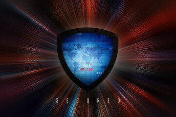 Poster - 3d illustration Security concept - shield 