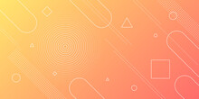 Modern Abstract Background With Memphis Elements In Yellow And Orange Gradients And Retro Themed For Posters, Banners And Website Landing Pages.