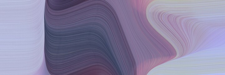 Poster - abstract colorful horizontal header with pastel purple, pastel blue and dark slate gray colors. fluid curved lines with dynamic flowing waves and curves for poster or canvas