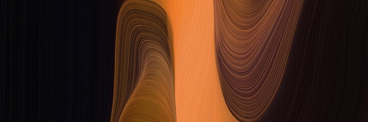 Poster - abstract modern horizontal header with bronze, very dark pink and saddle brown colors. fluid curved lines with dynamic flowing waves and curves for poster or canvas