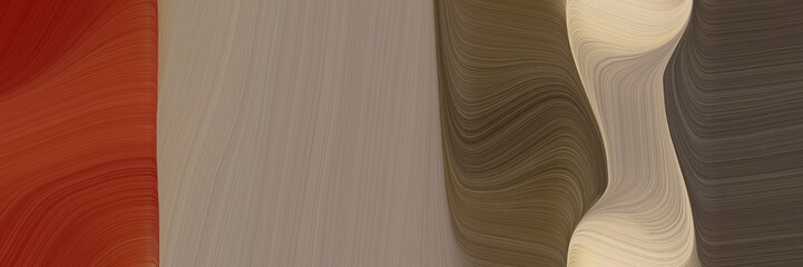 Poster - abstract flowing banner design with pastel brown, tan and saddle brown colors. fluid curved lines with dynamic flowing waves and curves for poster or canvas