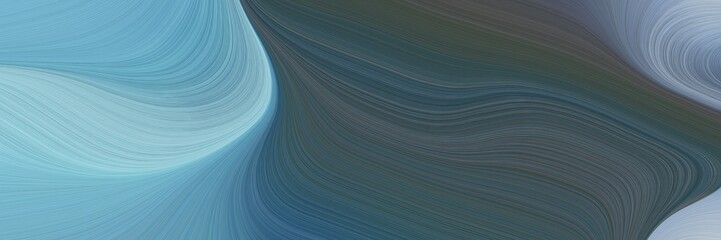 Aufkleber - abstract colorful header with sky blue, dark slate gray and slate gray colors. fluid curved flowing waves and curves for poster or canvas