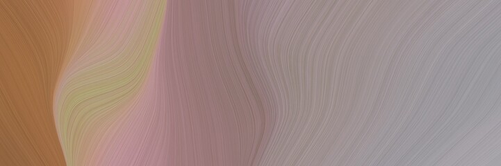 Aufkleber - abstract dynamic header with rosy brown, pastel brown and old lavender colors. fluid curved lines with dynamic flowing waves and curves for poster or canvas