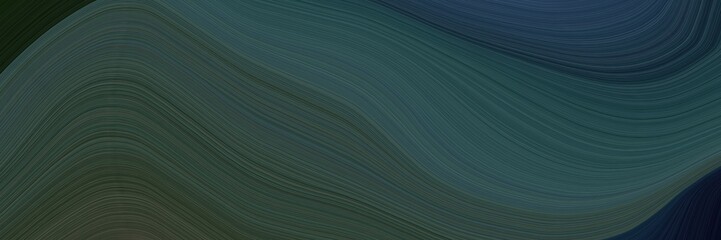 Poster - abstract flowing banner with dark slate gray, very dark blue and very dark green colors. fluid curved lines with dynamic flowing waves and curves for poster or canvas