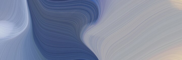 Poster - abstract modern header design with dark gray, dark slate blue and slate gray colors. fluid curved flowing waves and curves for poster or canvas