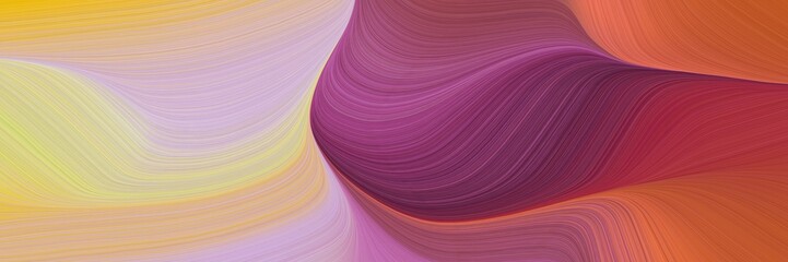 Poster - abstract modern designed horizontal banner with tan, dark moderate pink and pastel violet colors. fluid curved lines with dynamic flowing waves and curves for poster or canvas
