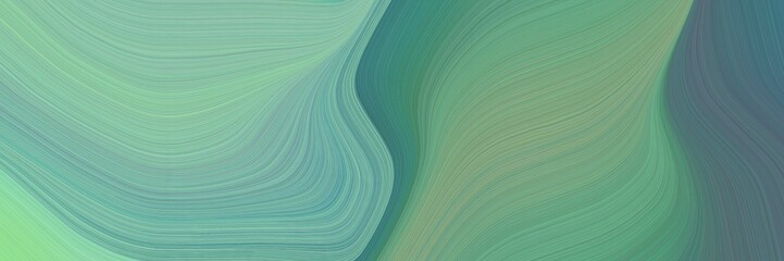 Aufkleber - abstract artistic header design with cadet blue, teal blue and light green colors. fluid curved flowing waves and curves for poster or canvas
