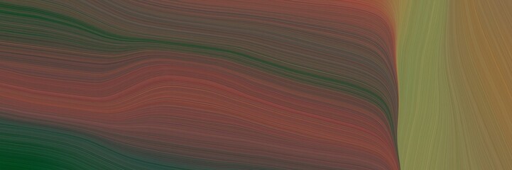 Poster - abstract decorative horizontal banner with old mauve, dark slate gray and pastel brown colors. fluid curved lines with dynamic flowing waves and curves for poster or canvas