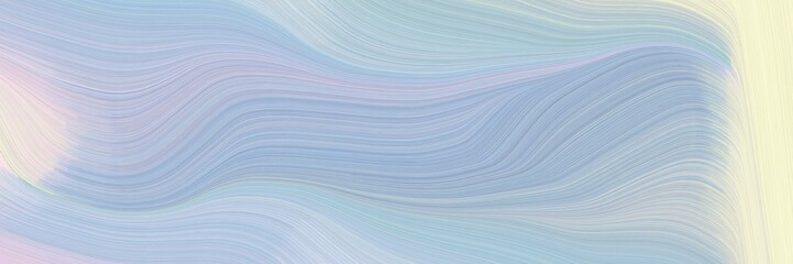 Poster - abstract artistic designed horizontal banner with light steel blue, pastel blue and antique white colors. fluid curved flowing waves and curves for poster or canvas
