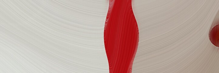 Poster - abstract decorative designed horizontal banner with silver, firebrick and rosy brown colors. fluid curved lines with dynamic flowing waves and curves for poster or canvas