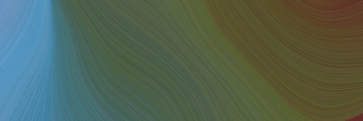 Fototapete - abstract decorative header with dark olive green, steel blue and teal blue colors. fluid curved lines with dynamic flowing waves and curves for poster or canvas