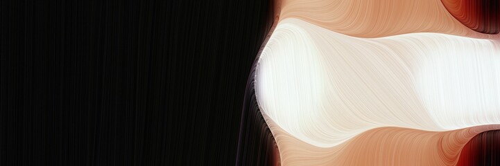 Leinwandbilder - abstract flowing header with pastel gray, black and sienna colors. fluid curved flowing waves and cu