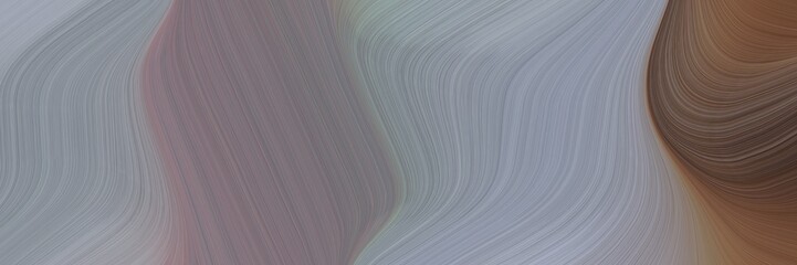 Aufkleber - abstract colorful horizontal header with light slate gray, old mauve and pastel brown colors. fluid curved lines with dynamic flowing waves and curves for poster or canvas