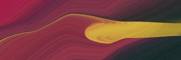 Aufkleber - abstract modern horizontal banner with dark moderate pink, very dark blue and peru colors. fluid curved flowing waves and curves for poster or canvas