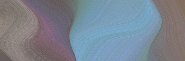 Poster - abstract surreal designed horizontal header with gray gray, cadet blue and dark gray colors. fluid curved lines with dynamic flowing waves and curves for poster or canvas