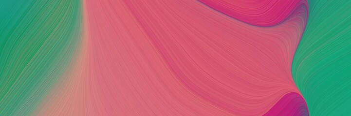 Poster - abstract artistic banner design with indian red, sea green and gray gray colors. fluid curved flowing waves and curves for poster or canvas