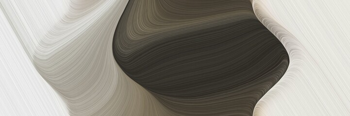 Poster - abstract decorative designed horizontal header with light gray, dark slate gray and dim gray colors. fluid curved lines with dynamic flowing waves and curves for poster or canvas