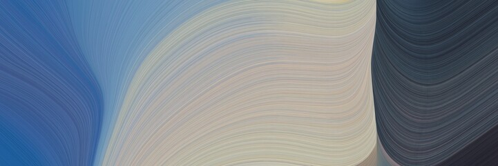 Poster - abstract moving horizontal header with teal blue, dark gray and ash gray colors. fluid curved flowing waves and curves for poster or canvas