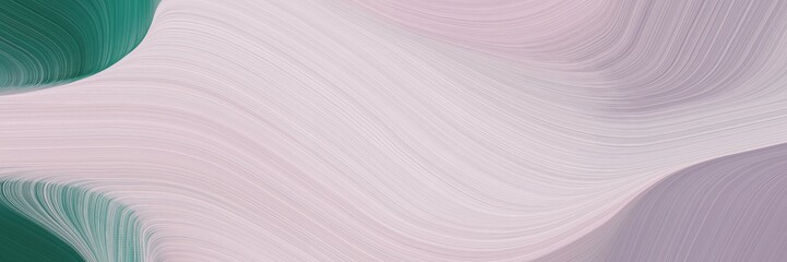 Leinwandbilder - abstract modern horizontal banner with pastel gray, thistle and sea green colors. fluid curved lines with dynamic flowing waves and curves for poster or canvas