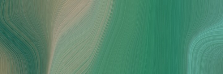 Poster - abstract dynamic header design with sea green, gray gray and dark slate gray colors. fluid curved flowing waves and curves for poster or canvas