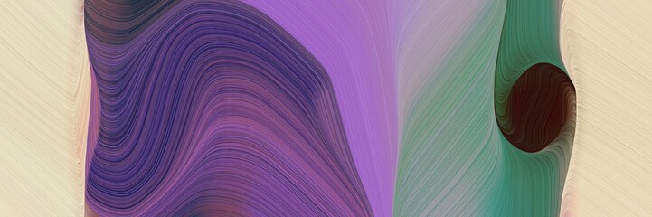 Leinwandbilder - abstract artistic horizontal header with pastel purple, light slate gray and dark slate gray colors. fluid curved flowing waves and curves for poster or canvas