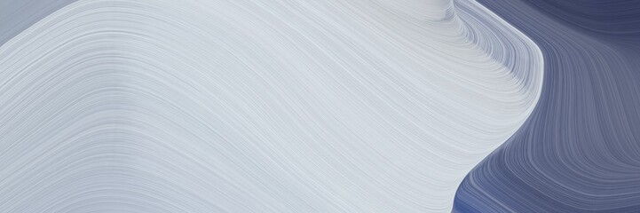 Leinwandbilder - abstract decorative designed horizontal banner with light gray, dim gray and light slate gray colors. fluid curved lines with dynamic flowing waves and curves for poster or canvas
