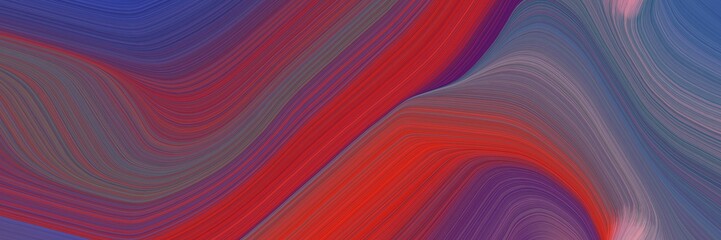 Leinwandbilder - abstract surreal designed horizontal header with old mauve, dim gray and firebrick colors. fluid curved flowing waves and curves for poster or canvas
