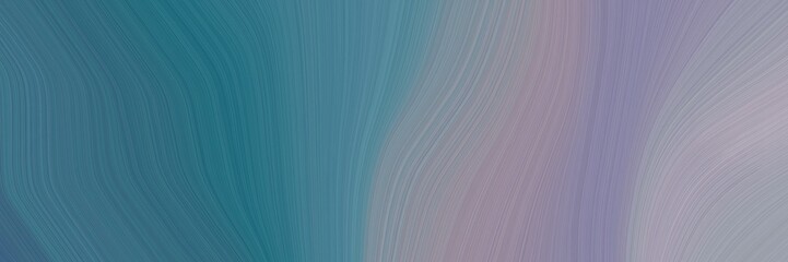 Poster - abstract modern horizontal header with teal blue, light slate gray and dark gray colors. fluid curved flowing waves and curves for poster or canvas