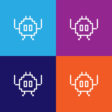Space invaders emoji outline icon. Signs and symbols can be used for web, logo, mobile app, UI, UX