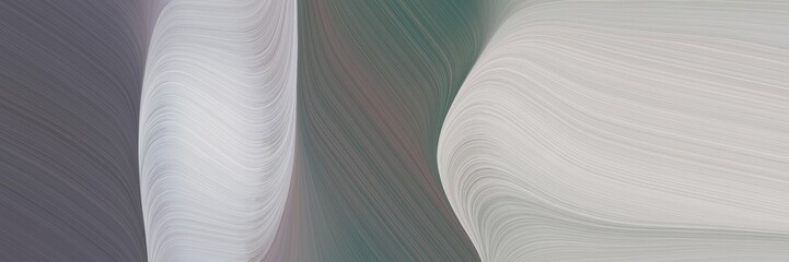 Leinwandbilder - abstract modern designed horizontal banner with silver, dim gray and old lavender colors. fluid curved lines with dynamic flowing waves and curves for poster or canvas