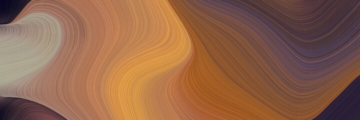 Leinwandbilder - abstract moving banner with pastel brown, very dark blue and peru colors. fluid curved lines with dynamic flowing waves and curves for poster or canvas