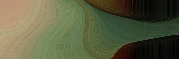 Aufkleber - abstract moving banner design with dark slate gray, rosy brown and very dark green colors. fluid curved flowing waves and curves for poster or canvas
