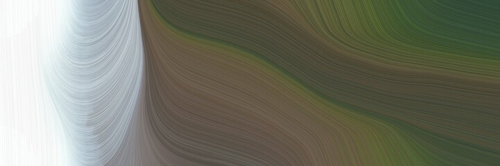 Leinwandbilder - abstract dynamic designed horizontal banner with dark olive green, light gray and gray gray colors. fluid curved lines with dynamic flowing waves and curves for poster or canvas