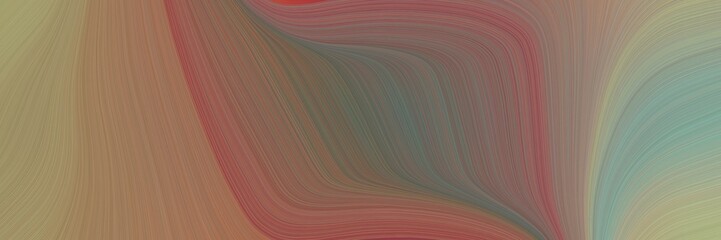 Poster - abstract colorful banner design with pastel brown, dark sea green and dim gray colors. fluid curved flowing waves and curves for poster or canvas