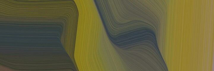 Leinwandbilder - abstract moving horizontal header with dark olive green, dark slate gray and pastel brown colors. fluid curved flowing waves and curves for poster or canvas