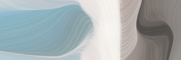 Poster - abstract moving designed horizontal banner with dark gray, linen and dim gray colors. fluid curved flowing waves and curves for poster or canvas