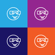 © Cavid - Nerd emoji outline icon. Signs and symbols can be used for web, logo, mobile app, UI, UX