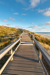 Wall Mural - boardwalk along the beach on sylt, mecklenburg-vorpommern, germany