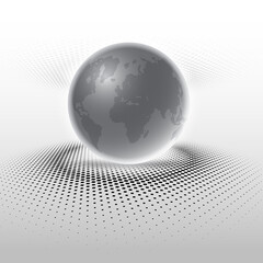 Wall Mural - Abstract globe background of halftone dots design