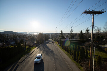 Wall Mural - Bellingham Washington USA Cityscape View From Alabama Hill