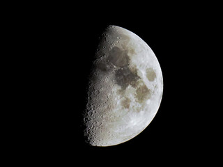 Wall Mural - first quarter moon seen with telescope