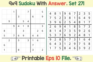 Wall Mural - Advance Sudoku Puzzle Games Easy to Hard with Answer