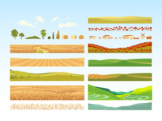 Poster - Agriculture cartoon vector objects set