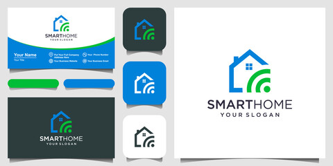 Smart Home Tech Logo Vector. logo design, icon and business card