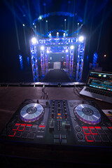 Poster - DJ mixing console