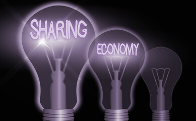 Poster - Handwriting text writing Sharing Economy. Conceptual photo a system where assets are shared privately between individuals
