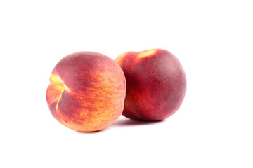 Wall Mural - Fresh peaches isolated on white background