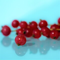 red currant on a glass surface