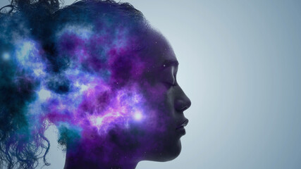 Poster - AI (Artificial Intelligence) concept. Deep learning. Mindfulness. Psychology.
