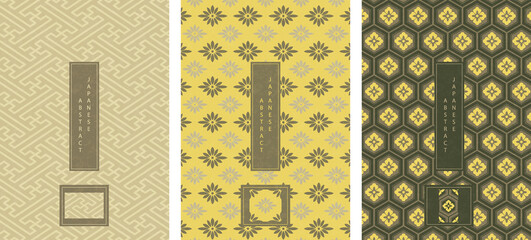 Wall Mural - oriental japanese style abstract seamless pattern background design geometry polygon tracery cross f